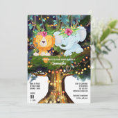 Elefantenlilie, tropischer Dschungel  Einladung (Stehend Vorderseite)