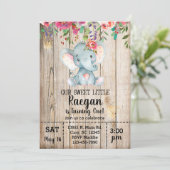 Elefantenmädchen, Einladung zum Geburtstag, weißes (Stehend Vorderseite)