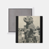 Elefantenmagnet und 2 Mädchenzirkusmagnet Magnet (Vorderseite/Rückseite)