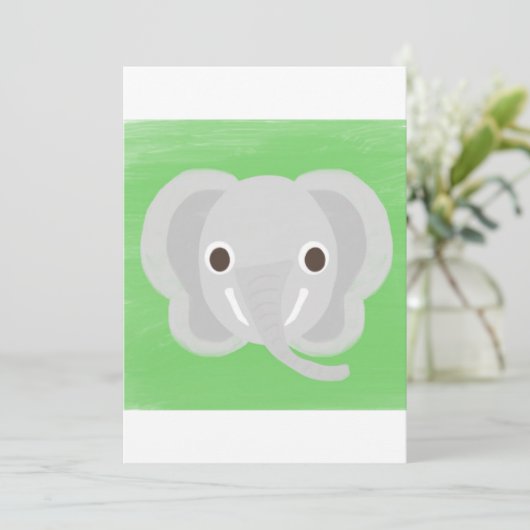 Elefantenmalerei Einladung (Stehend Vorderseite)