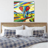 Elefantenmalerei - Leinwand Art Print (Insitu (Schlafzimmer))