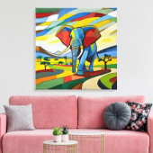 Elefantenmalerei - Leinwand Art Print (Insitu (Wohnzimmer))