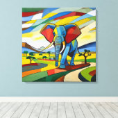 Elefantenmalerei - Leinwand Art Print (Insitu (Holzboden))