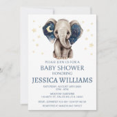 Elefantenmond und Sterne Babydusche Einladung (Vorderseite)