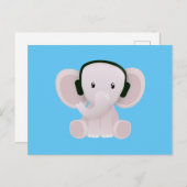 Elefantenmusik Postkarte (Vorne/Hinten)