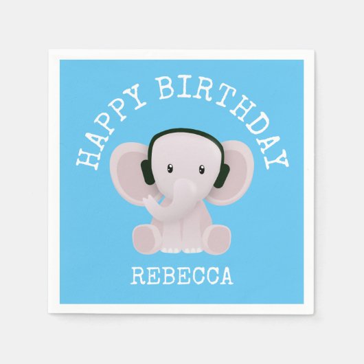 Elefantenmusik Serviette (Vorderseite)