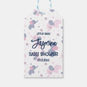 Elefantenmuster aus niedlichem Cartoon auf marineb Geschenkanhänger (Vorderseite)