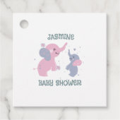 Elefantenmuster aus niedlichem Cartoon auf marineb Geschenkanhänger (Vorderseite)