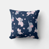 Elefantenmuster aus niedlichem Cartoon auf marineb Kissen (Vorderseite)