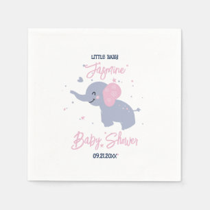 Elefantenmuster aus niedlichem Cartoon auf marineb Serviette