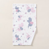 Elefantenmuster aus niedlichem Cartoon Badhandtuch Set (Handtuch)