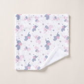 Elefantenmuster aus niedlichem Cartoon Badhandtuch Set (Waschlappen)