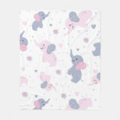 Elefantenmuster aus niedlichem Cartoon Fleecedecke (Vorderseite)