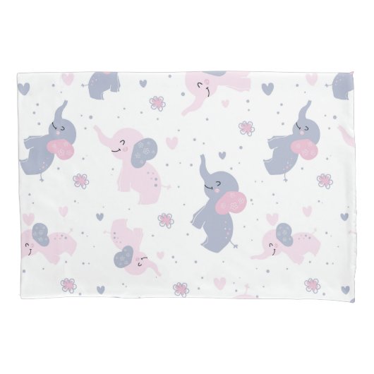 Elefantenmuster aus niedlichem Cartoon Kissenbezug (Vorderseite)