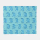 Elefantenmuster der Lotus-Blume, türkis Fleecedecke (Vorderseite (Horizontal))