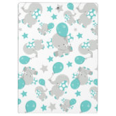 Elefantenmuster, Niedliche Elefanten - Blau grau Klemmbrett (Rückseite)