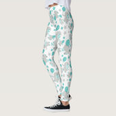 Elefantenmuster, Niedliche Elefanten - Blau grau Leggings (Links)