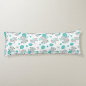 Elefantenmuster, Niedliche Elefanten - Blau grau Seitenschläferkissen (Rückseite)