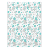 Elefantenmuster, Niedliche Elefanten - Blau grau Tischdecke (Vorderseite)