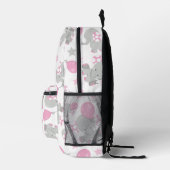 Elefantenmuster, Niedliche Elefanten - rosa grau Bedruckter Rucksack (Rechts)