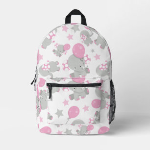Elefantenmuster, Niedliche Elefanten - rosa grau Bedruckter Rucksack