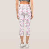 Elefantenmuster, Niedliche Elefanten - rosa grau Capri Leggings (Rückseite)