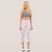 Elefantenmuster, Niedliche Elefanten - rosa grau Capri Leggings (Vorderseite)