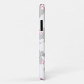 Elefantenmuster, Niedliche Elefanten - rosa grau Case-Mate iPhone Hülle (Hinten/Rechts)