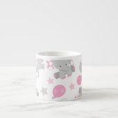 Elefantenmuster, Niedliche Elefanten - rosa grau Espressotasse (Vorderseite)