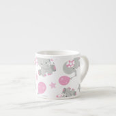 Elefantenmuster, Niedliche Elefanten - rosa grau Espressotasse (Vorderseite Rechts)