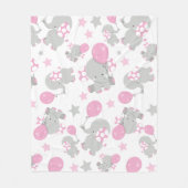 Elefantenmuster, Niedliche Elefanten - rosa grau Fleecedecke (Vorderseite)