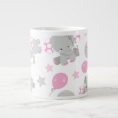 Elefantenmuster, Niedliche Elefanten - rosa grau Jumbo-Tasse (Vorderseite)