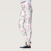 Elefantenmuster, Niedliche Elefanten - rosa grau Leggings (Links)