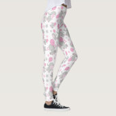 Elefantenmuster, Niedliche Elefanten - rosa grau Leggings (Rechts)