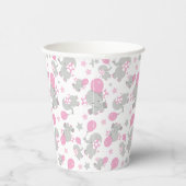 Elefantenmuster, Niedliche Elefanten - rosa grau Pappbecher (Rechts)