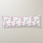 Elefantenmuster, Niedliche Elefanten - rosa grau Seitenschläferkissen (Rückseite)