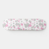 Elefantenmuster, Niedliche Elefanten - rosa grau Skateboard (Horizontal)