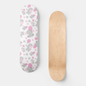 Elefantenmuster, Niedliche Elefanten - rosa grau Skateboard (Vorderseite)