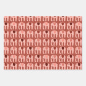 Elefantenmuster Niedliches schlichtes rosa Geschen Geschenkpapier Set (Vorderseite 2)