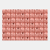 Elefantenmuster Niedliches schlichtes rosa Geschen Geschenkpapier Set (Vorderseite)