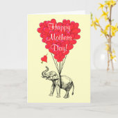 Elefantenmütter Karte (Gelbe Blume)