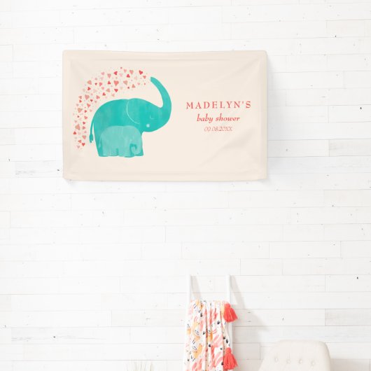 Elefantenmütter und Babydusche Banner (InSitu)