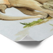 Elefantenmutter und Babywasserfarbe Print 11x8.5 Poster (Ecke)