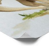 Elefantenmutter und Babywasserfarbe Print 16x12 Poster (Ecke)