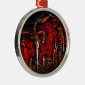 Elefantenmutter und Kalb Silbernes Ornament (Rechts)