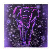 Elefantennacht Lila Rosa Keramik Fliese (Vorderseite)