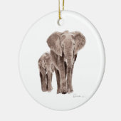 Elefantenpaar als Weihnachtsbaumschmuck Keramik Ornament (Links)