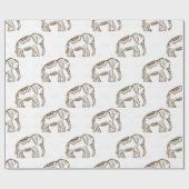 Elefantenpapier Geschenkpapier (Flach)