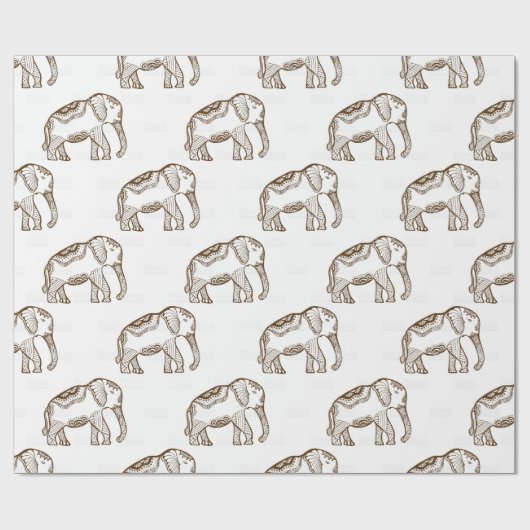 Elefantenpapier Geschenkpapier (Flach)