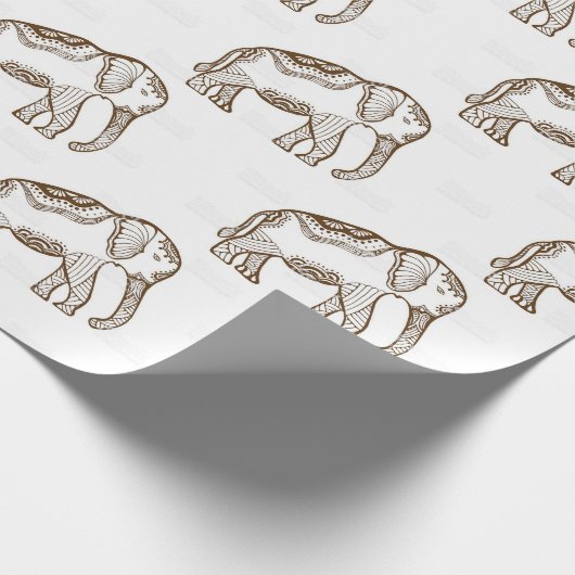 Elefantenpapier Geschenkpapier (Ecke)